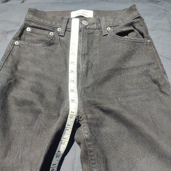 Reformation Liza‎ High Rise Straight Jeans Womens 23 Black Preppy Zip Fly - Picture 3 of 9